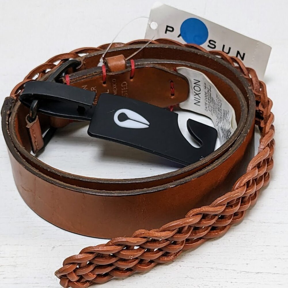 NEW Nixon Leather Belt Mens Sizes XS / S Americana Twisted Fullgrain Saddle